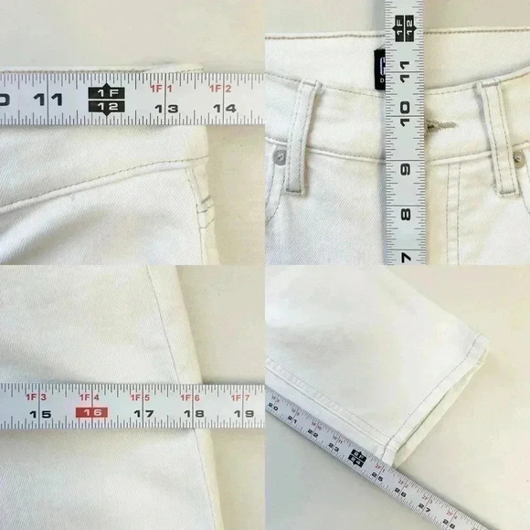 Gap Cheeky Straight Leg Jeans High  Rise Ankle Cropped Denim Off White Size 25 - Picture 11 of 16